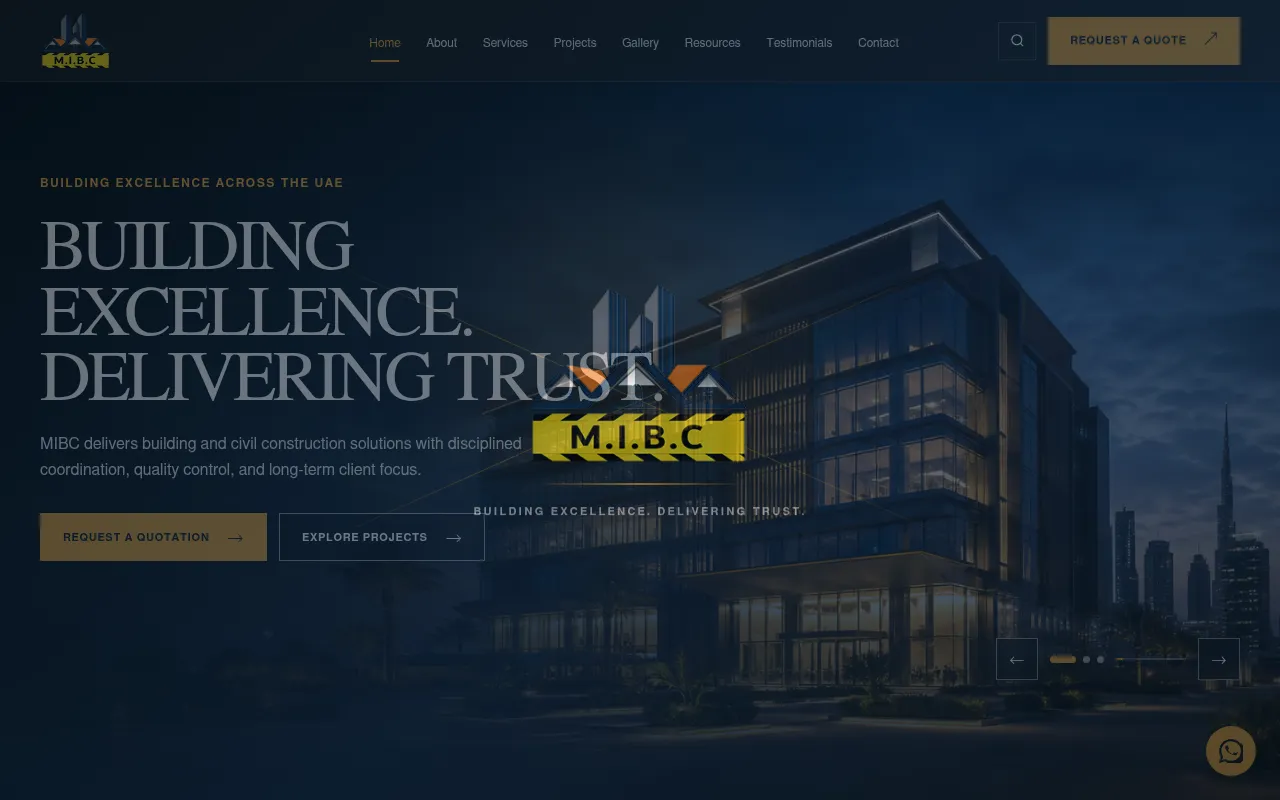 Screenshot of mibc.ae