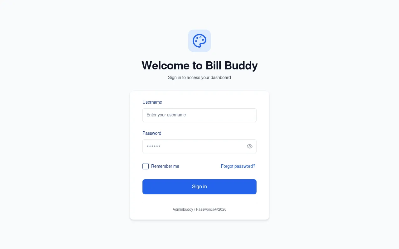 Screenshot of billbuddy.space