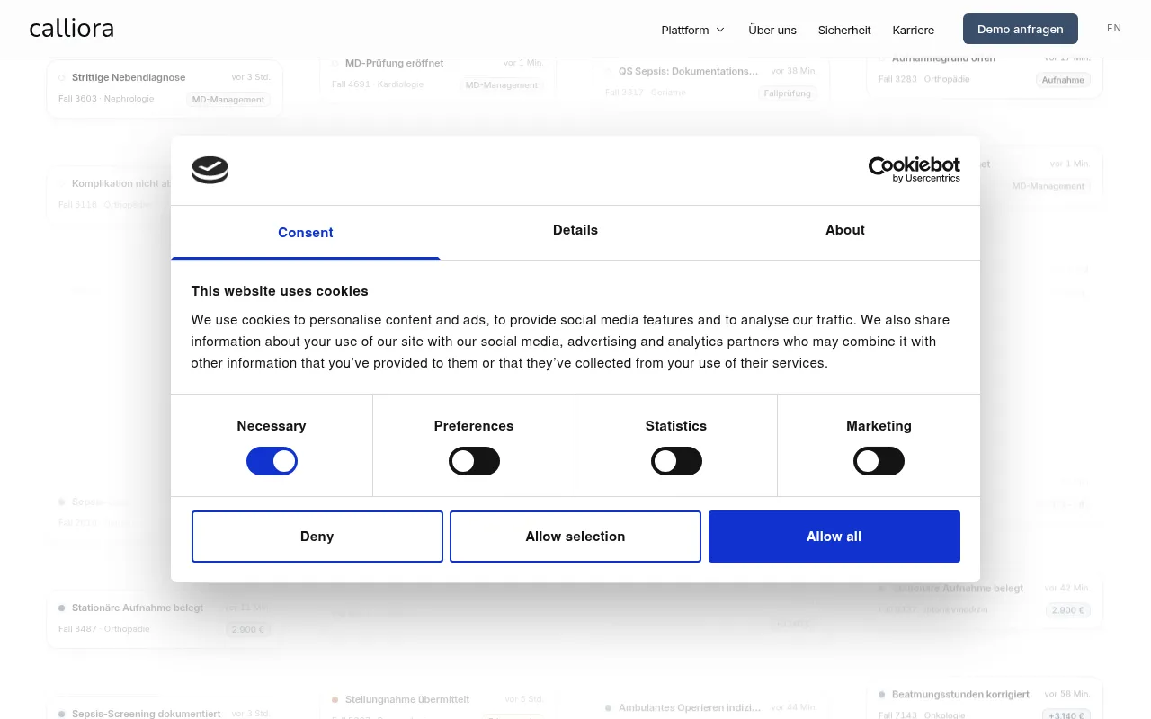 Screenshot of calliora.com