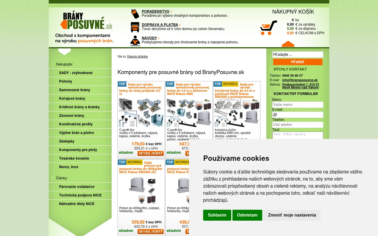 Screenshot of branyposuvne.sk
