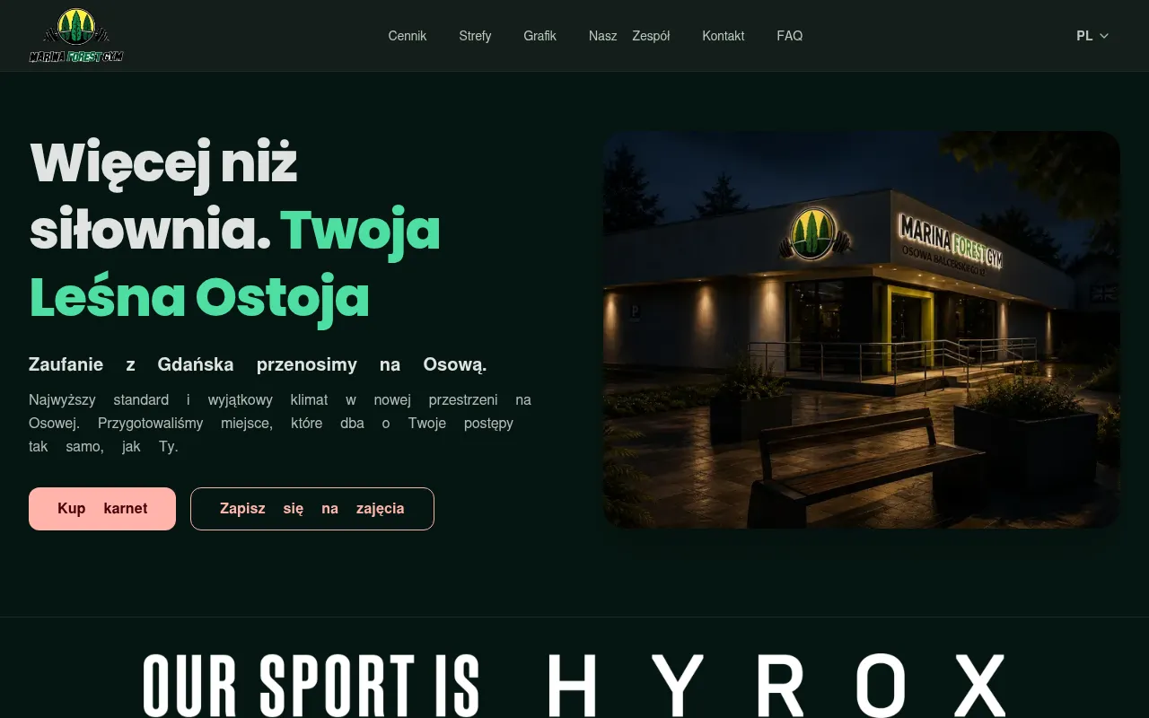 Screenshot of marinaforestgym.pl