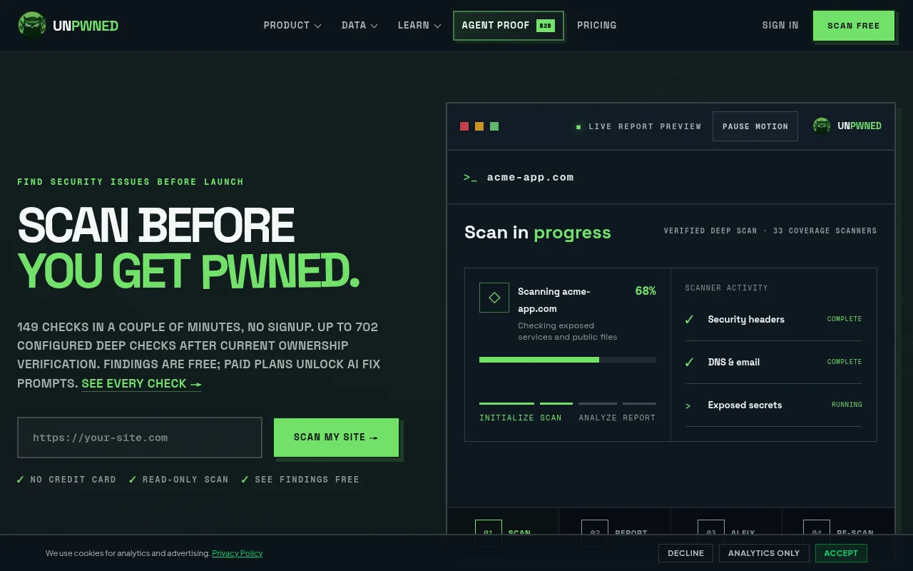 Screenshot of unpwned.io