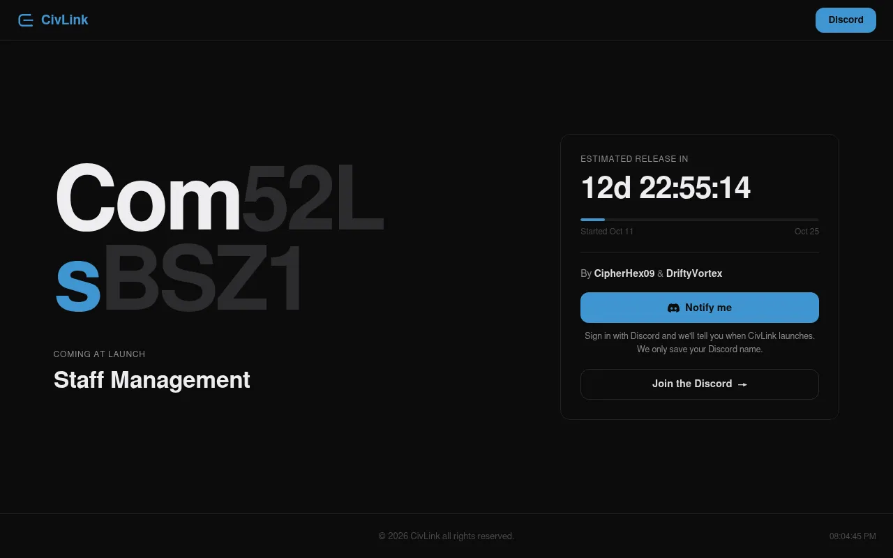 Screenshot of civlink.xyz