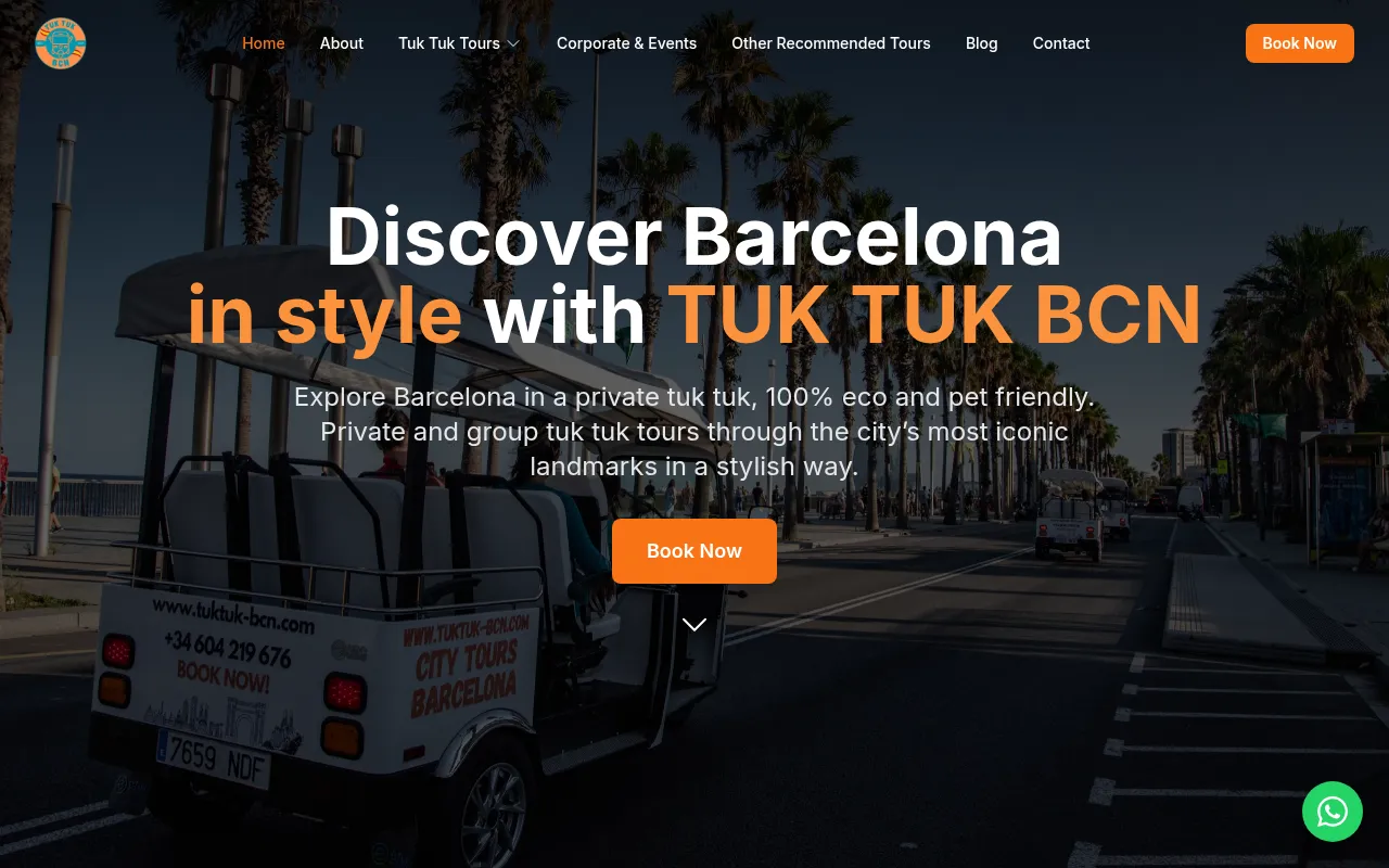Screenshot of tuktuk-bcn.com