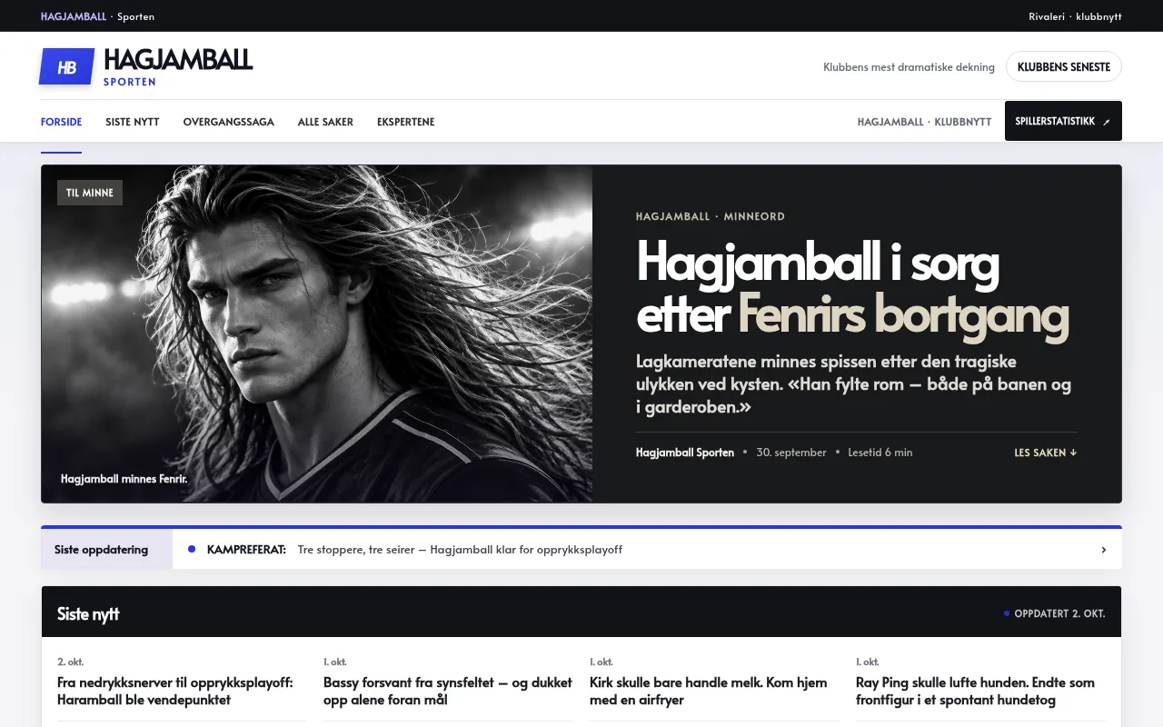 Screenshot of hagjamball-nyhter.vercel.app