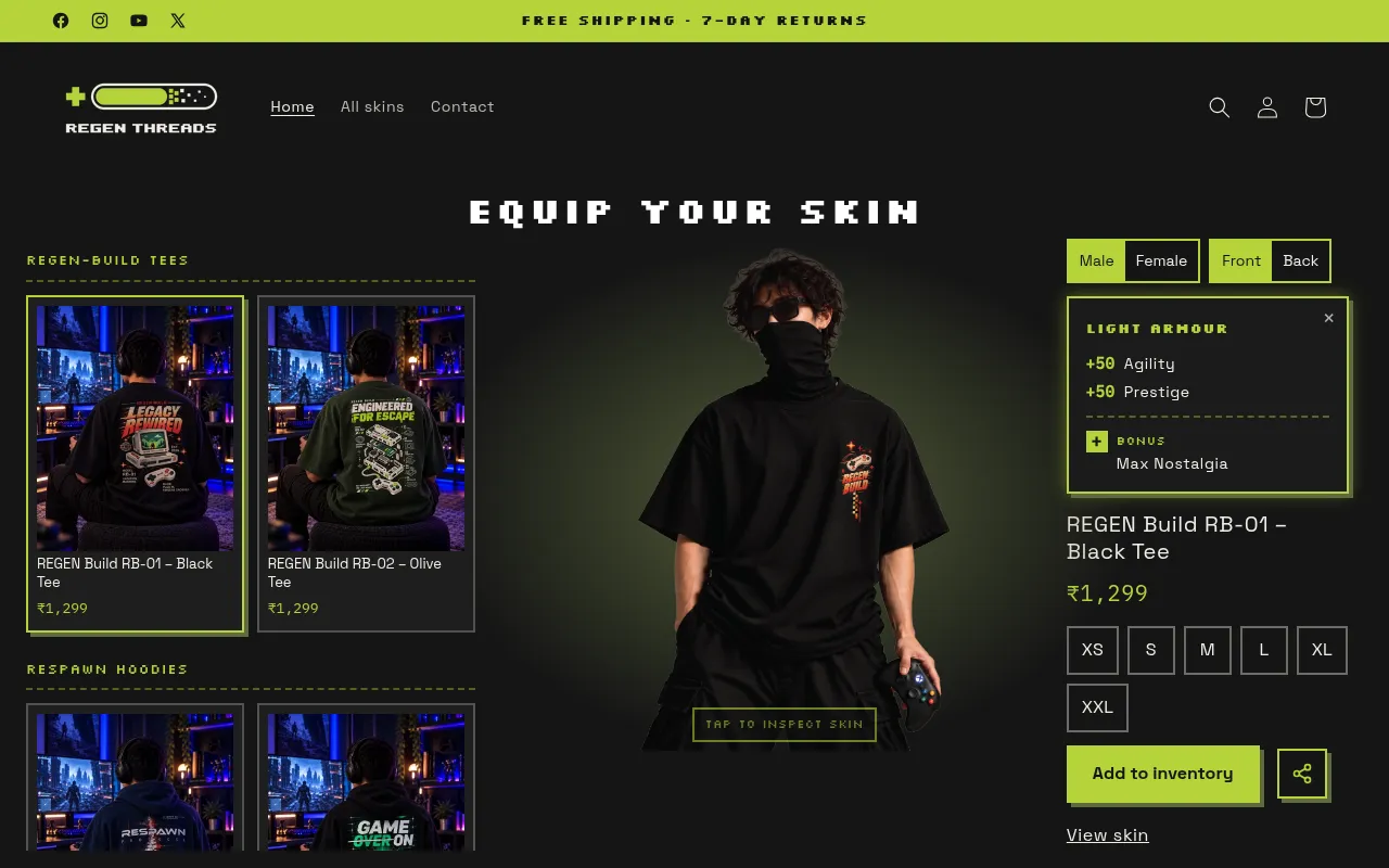 Screenshot of regenthreads.com
