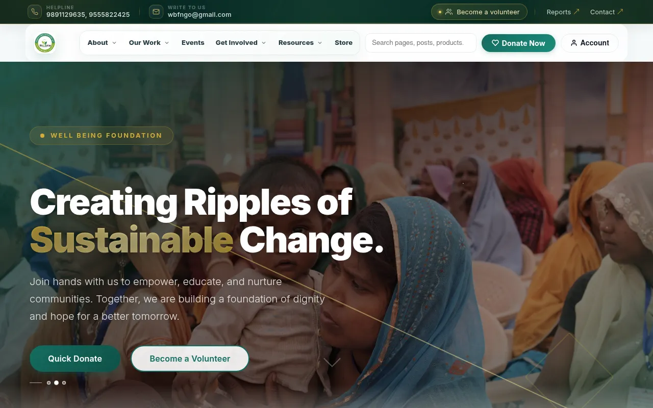 Screenshot of wbfngo.org