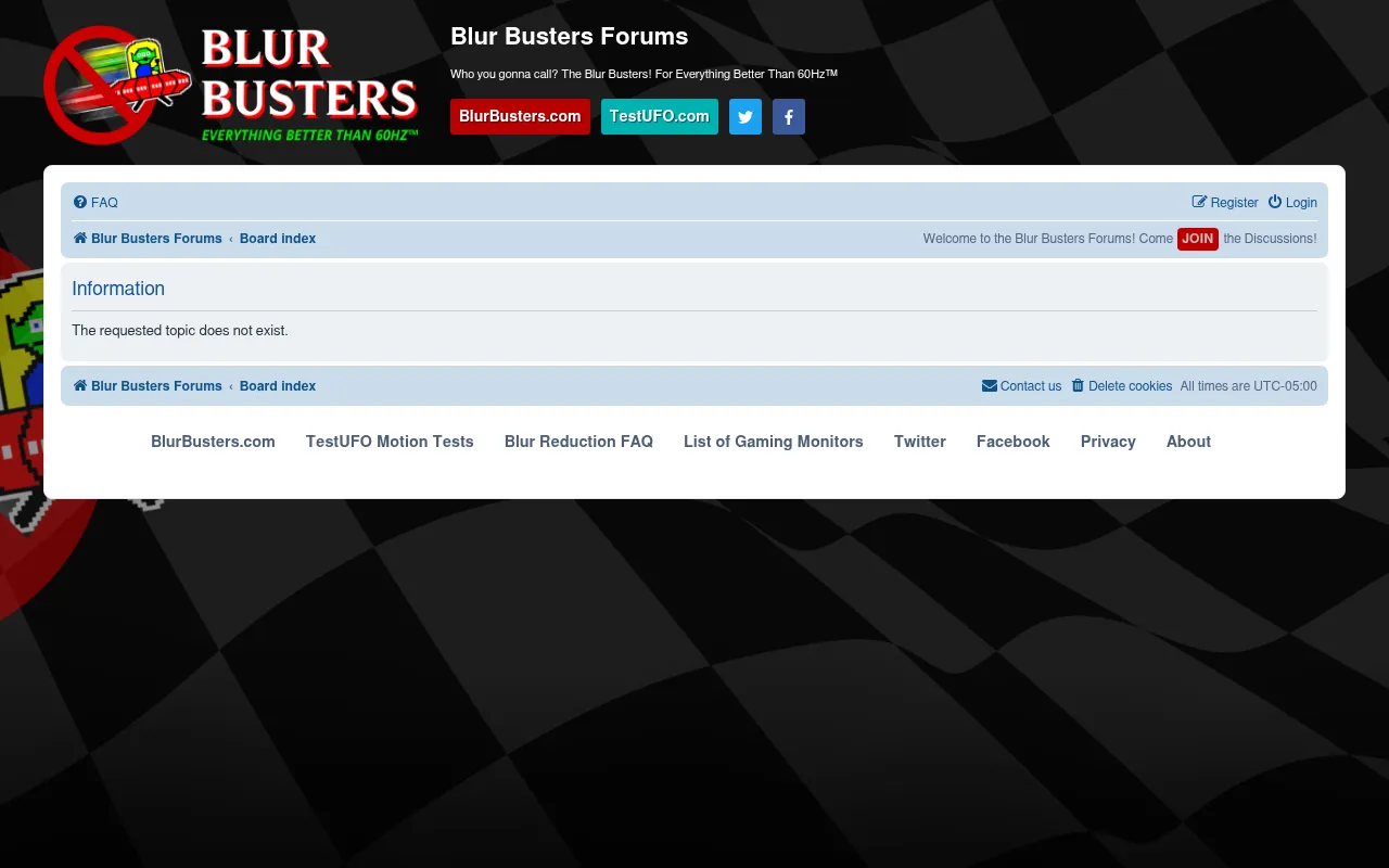 Screenshot of forums.blurbusters.com