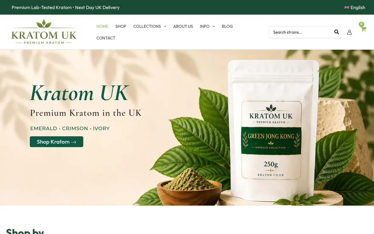 Screenshot of kratom.co.uk