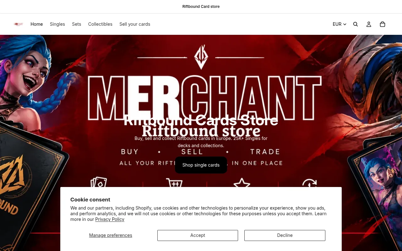 Screenshot of merchanttcg.com