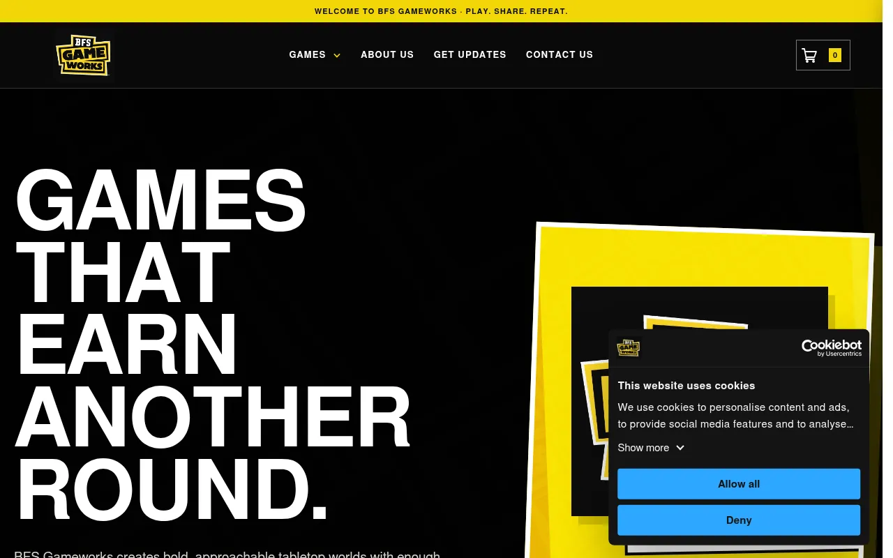 Screenshot of bfsgameworks.com