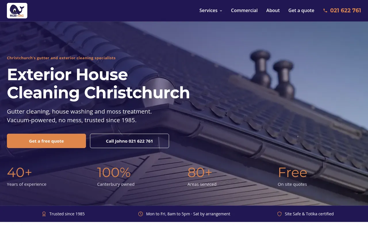 Screenshot of mobivac.co.nz