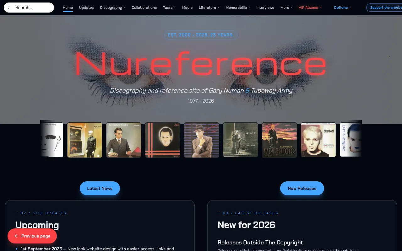 Screenshot of nureference.co.uk