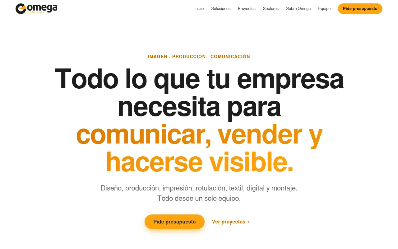 Screenshot of omegapublicidad.es