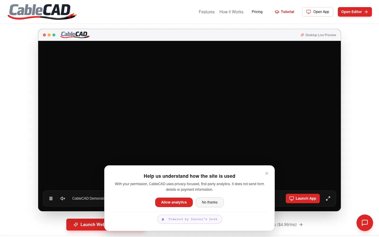 Screenshot of cablecad.awomanwithawelder.co.nz
