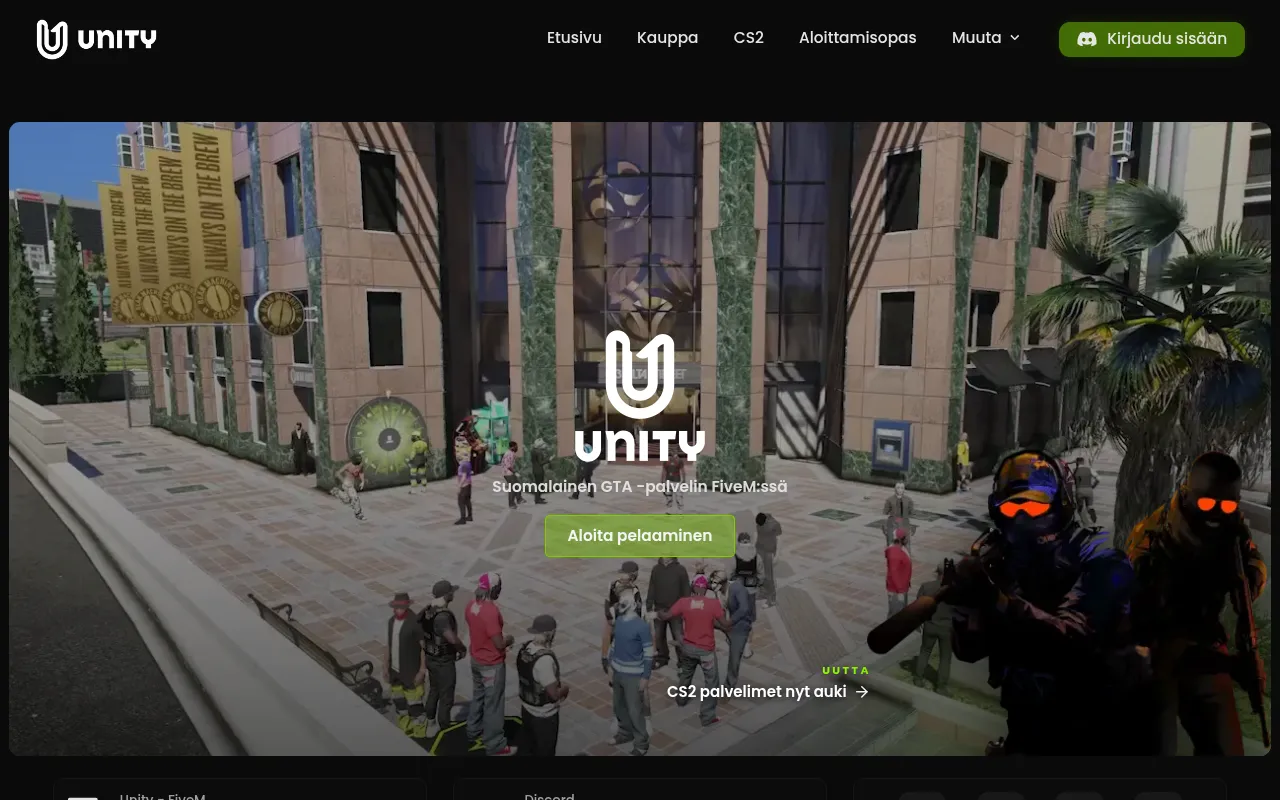Screenshot of unityx.fi