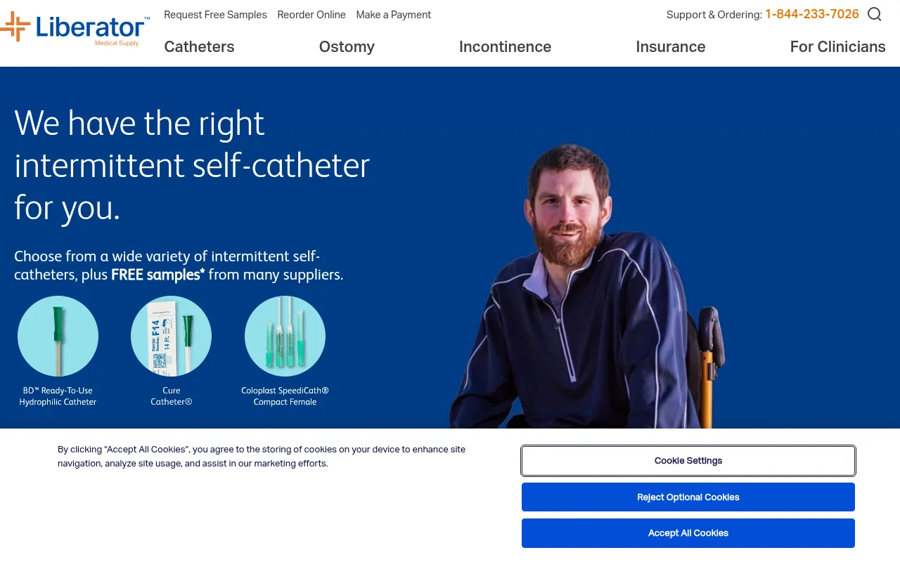 Screenshot of liberatormedical.com