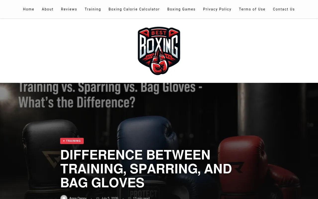 Screenshot of bestboxinggloves.net