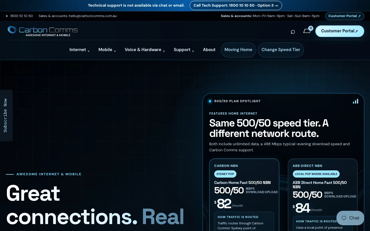 Screenshot of carboncomms.com.au