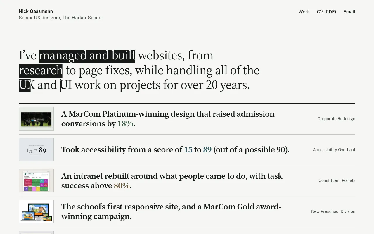 Screenshot of nickgassmann.com