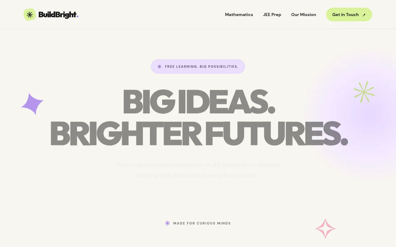 Screenshot of buildbright.xyz