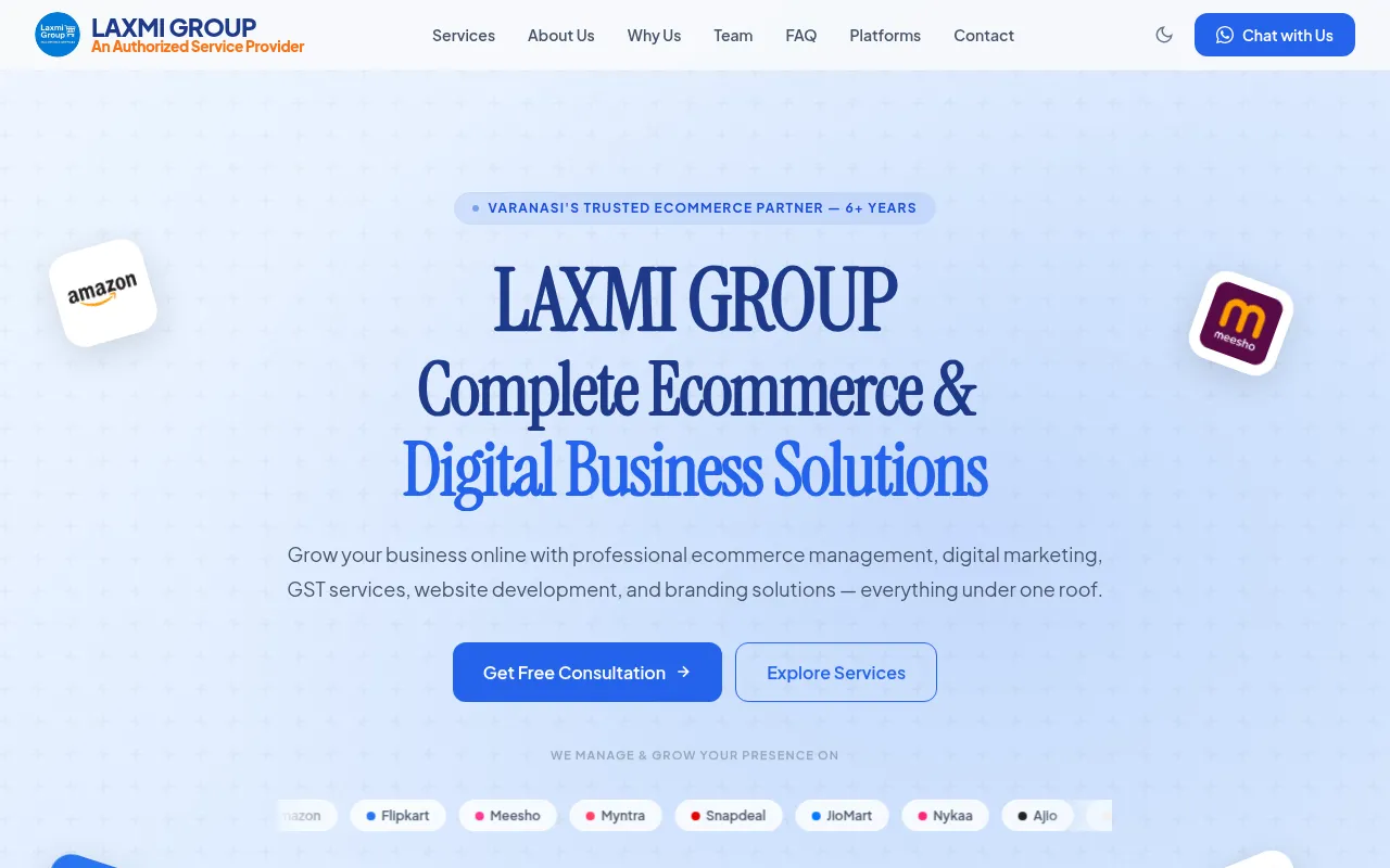 Screenshot of laxmigroupecommerce.com