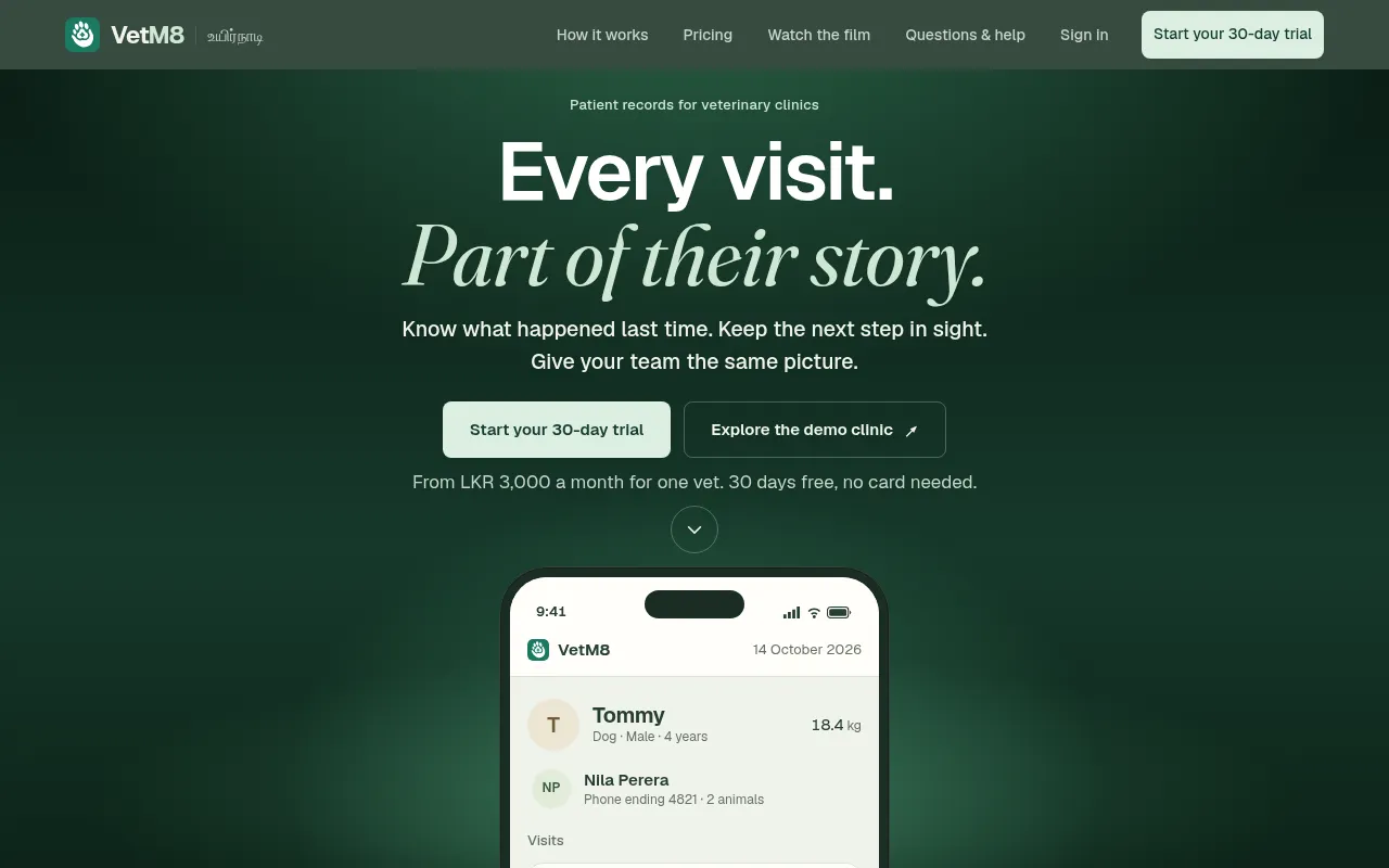 Screenshot of vetm8.app
