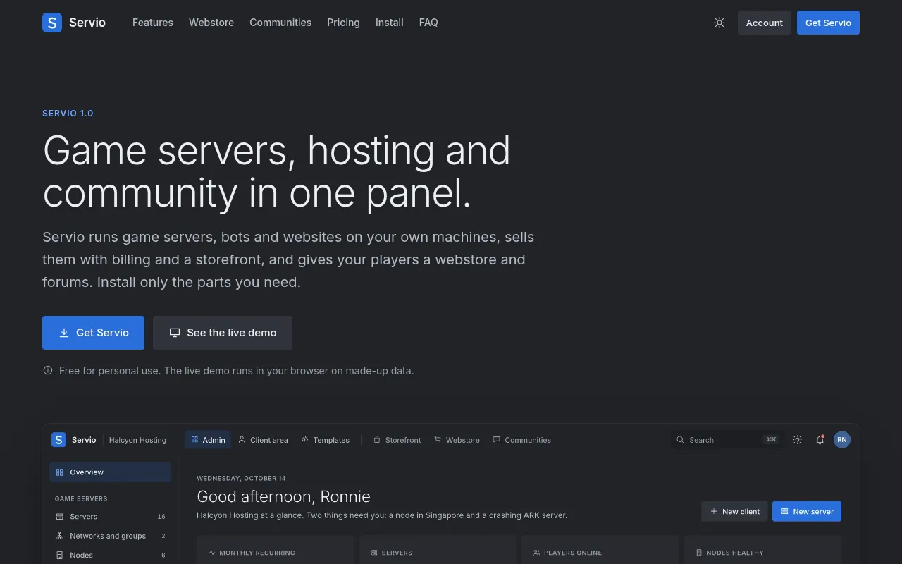 Screenshot of servio.nulldaily.com