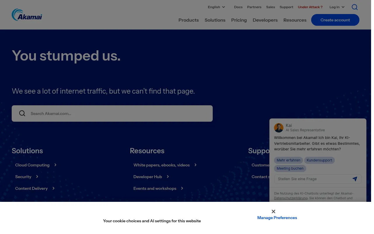 Screenshot of akamai.com