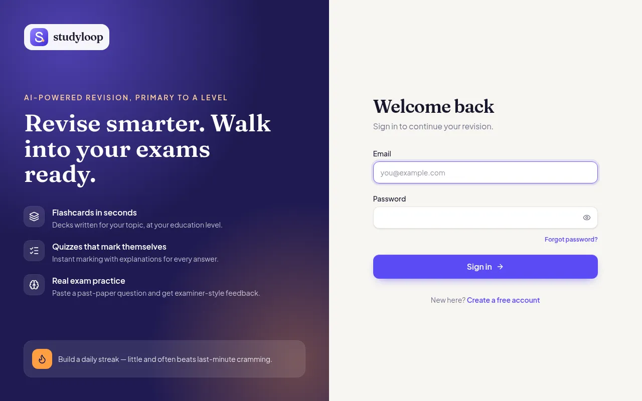 Screenshot of studyloop.studyloop.workers.dev