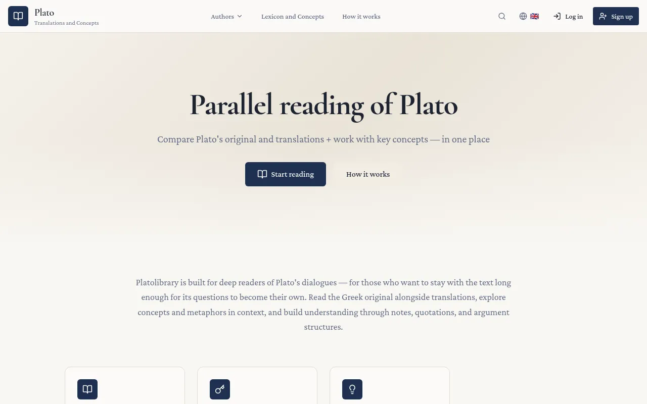 Screenshot of platolibrary.com
