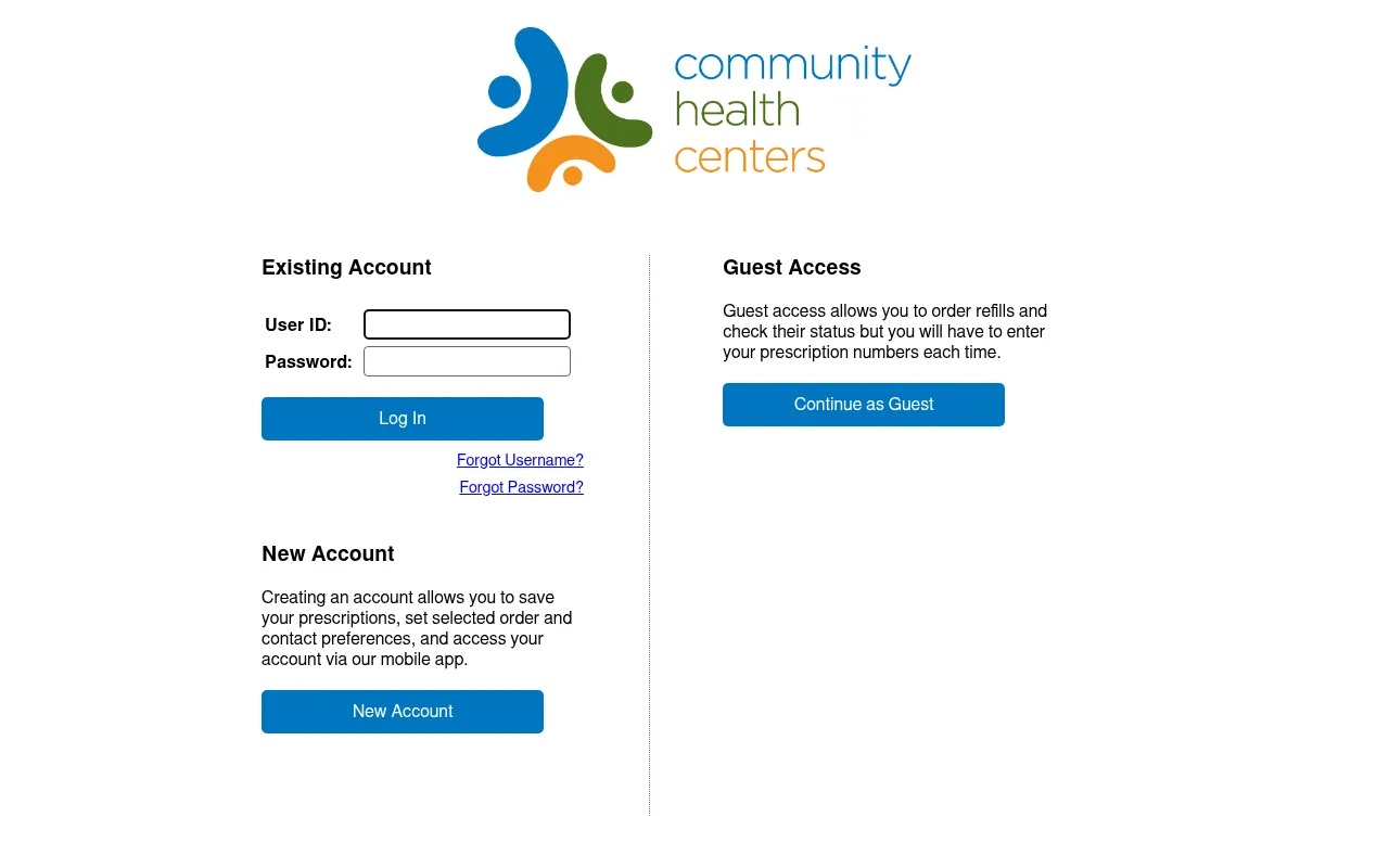 Screenshot of refills.chcfl.com
