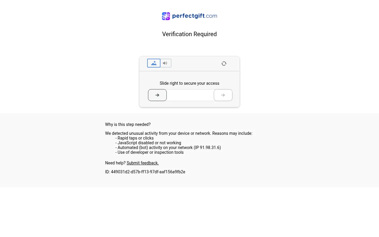 Screenshot of perfectgift.com