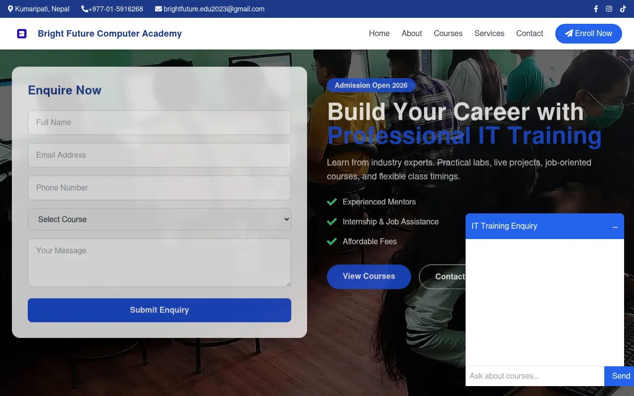 Screenshot of bfa.edu.np