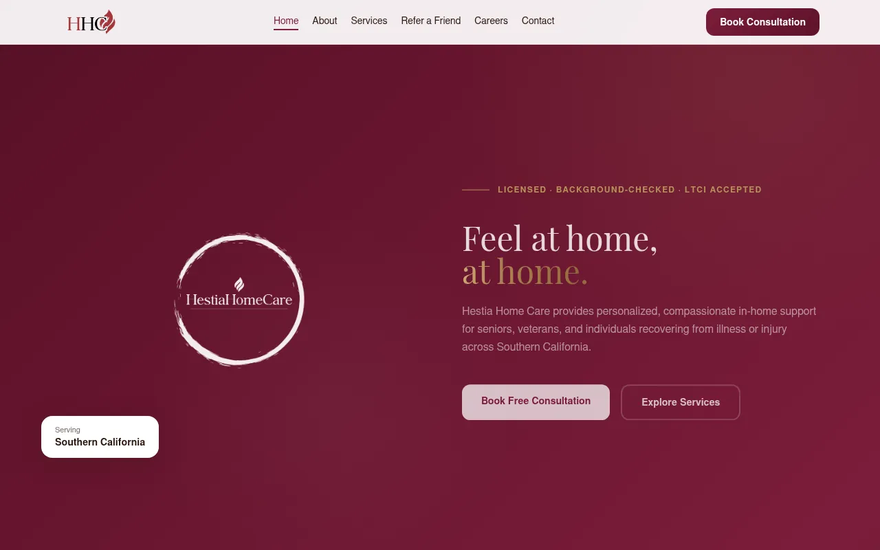 Screenshot of hestiahc.com