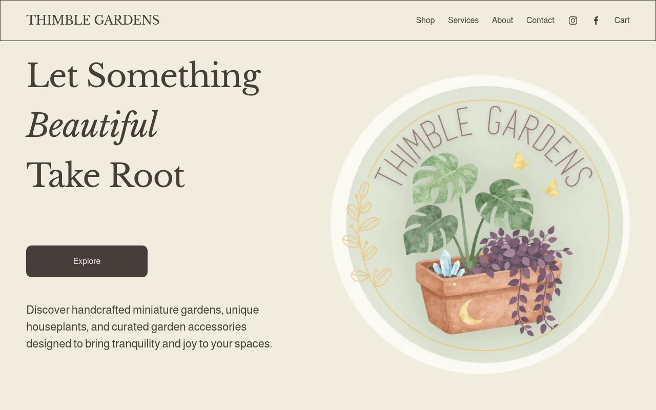 Screenshot of thimble-gardens.com