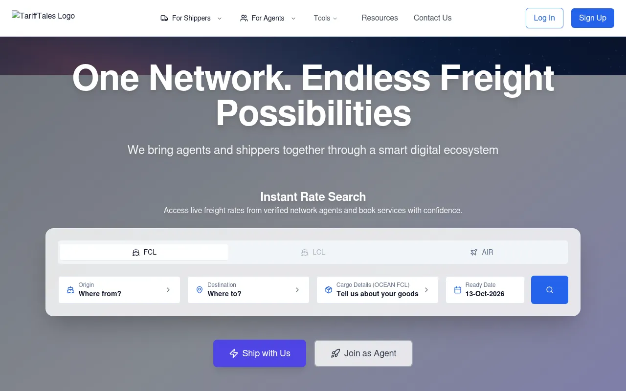 Screenshot of tarifftales.com