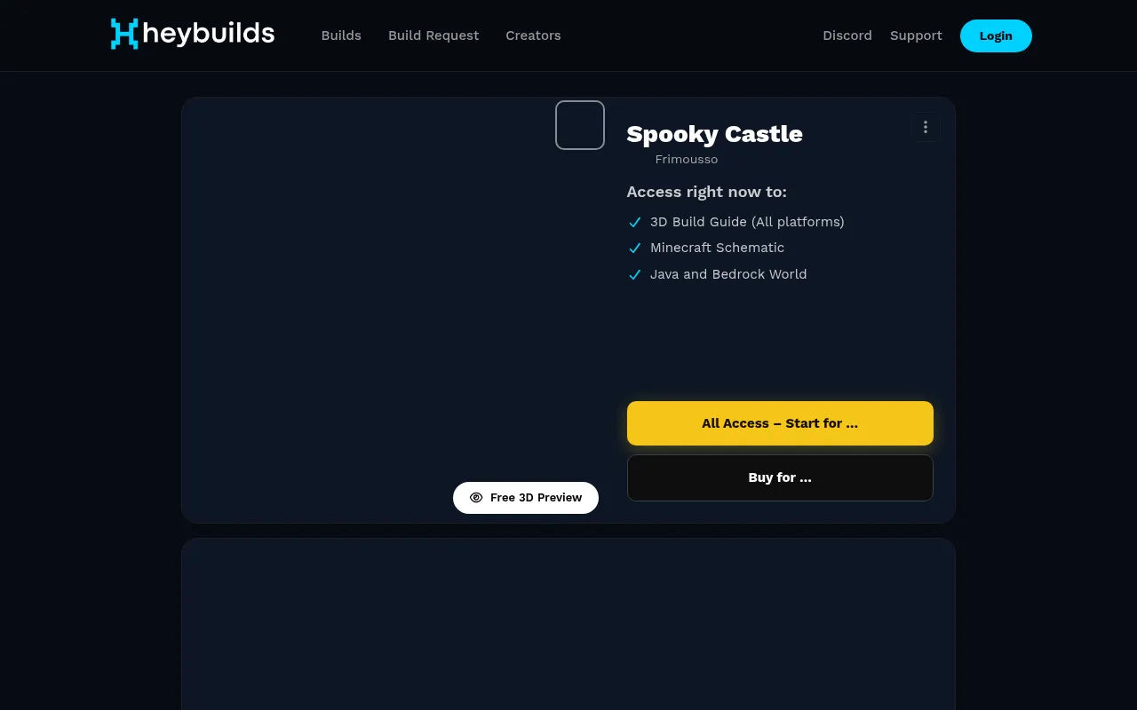 Screenshot of heybuilds.com