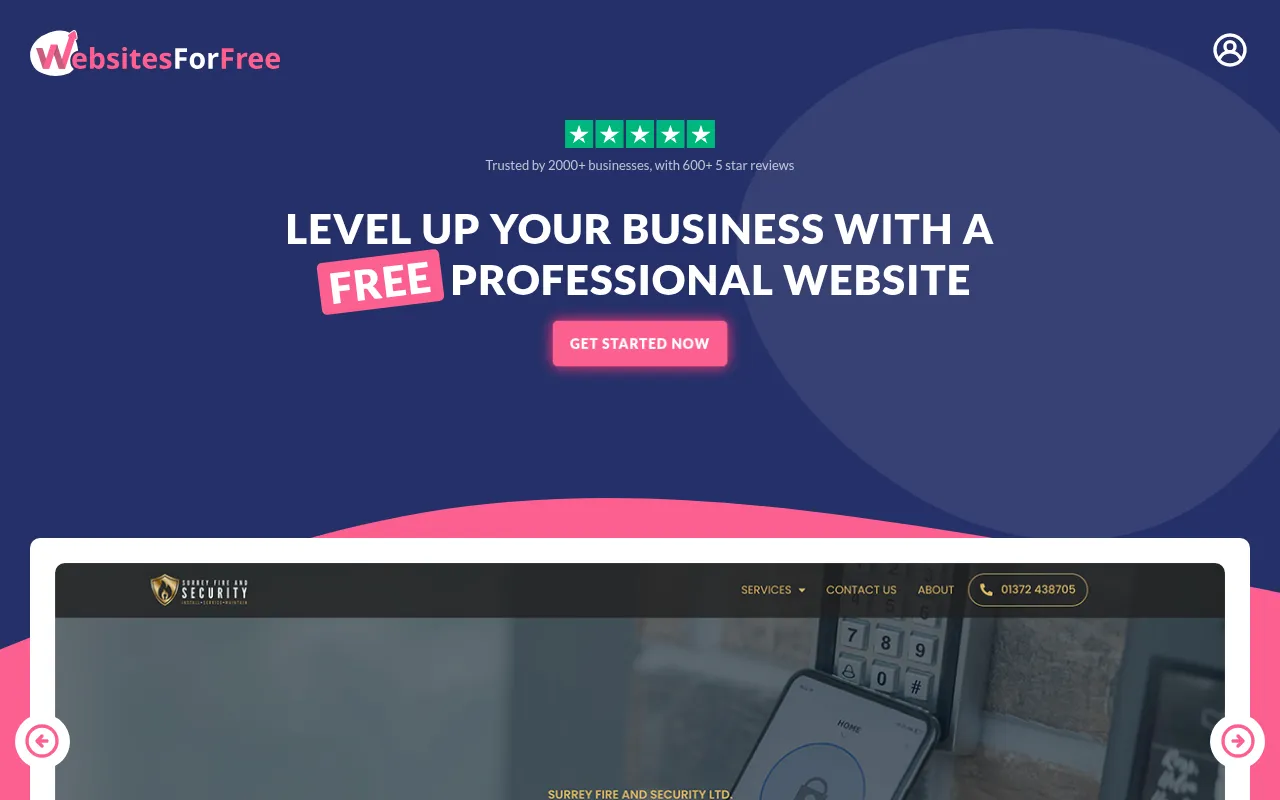 Screenshot of websitesforfree.co.uk