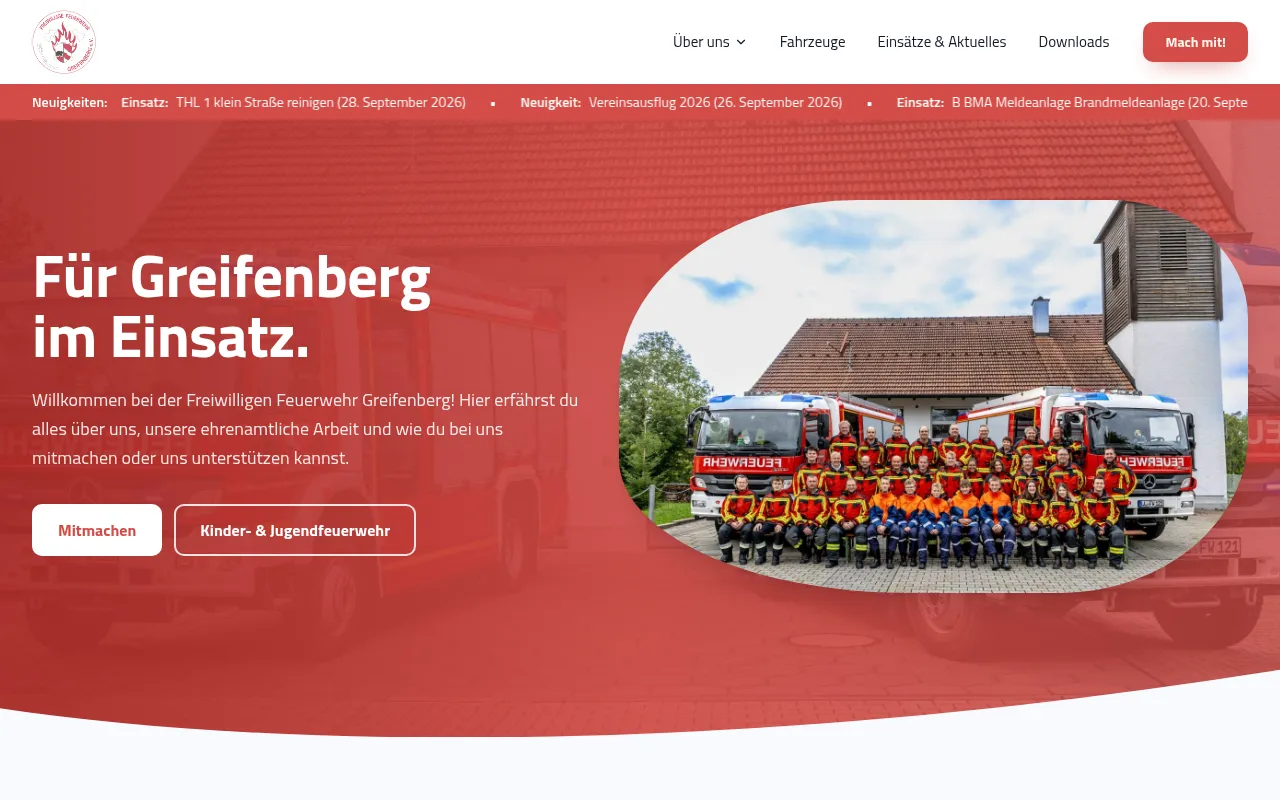 Screenshot of feuerwehr-greifenberg.info