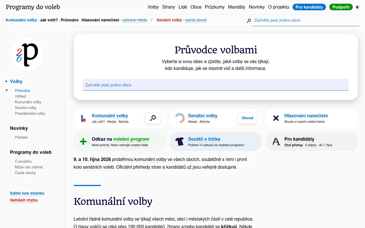 Screenshot of programydovoleb.cz