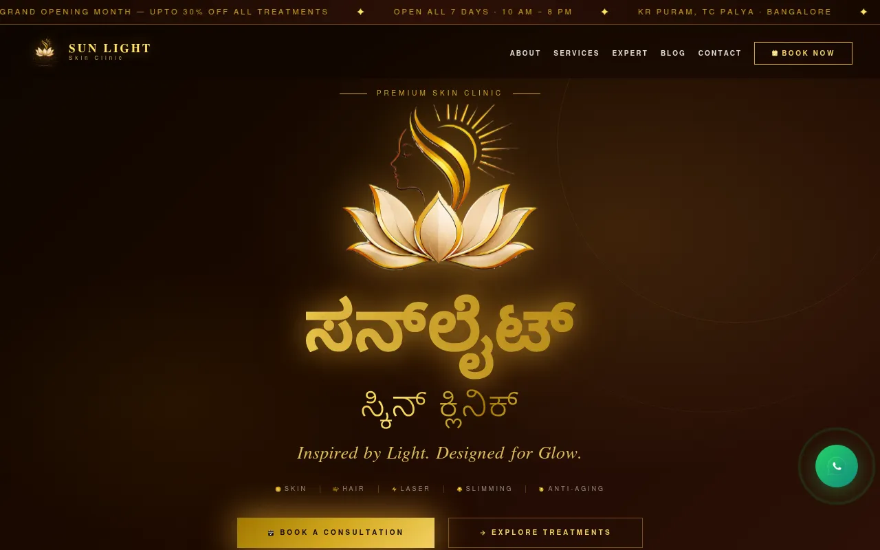 Screenshot of sunlightskinclinic.com