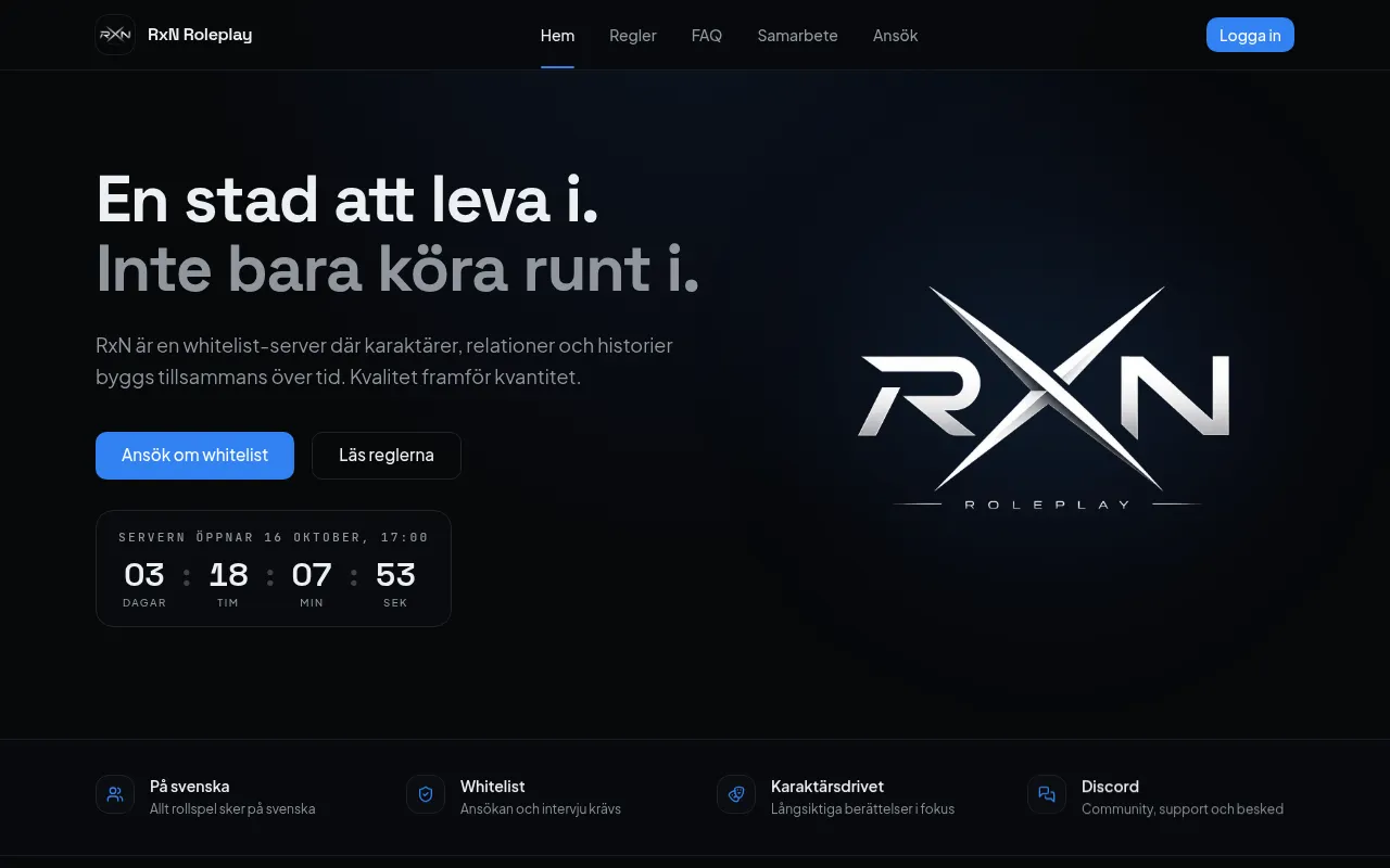 Screenshot of rxnroleplay.xyz