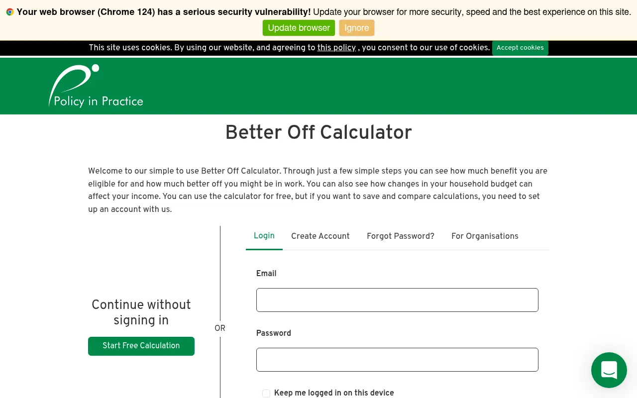 Screenshot of betteroffcalculator.co.uk