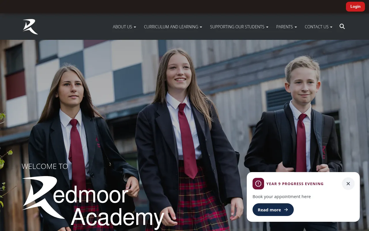Screenshot of redmooracademy.org