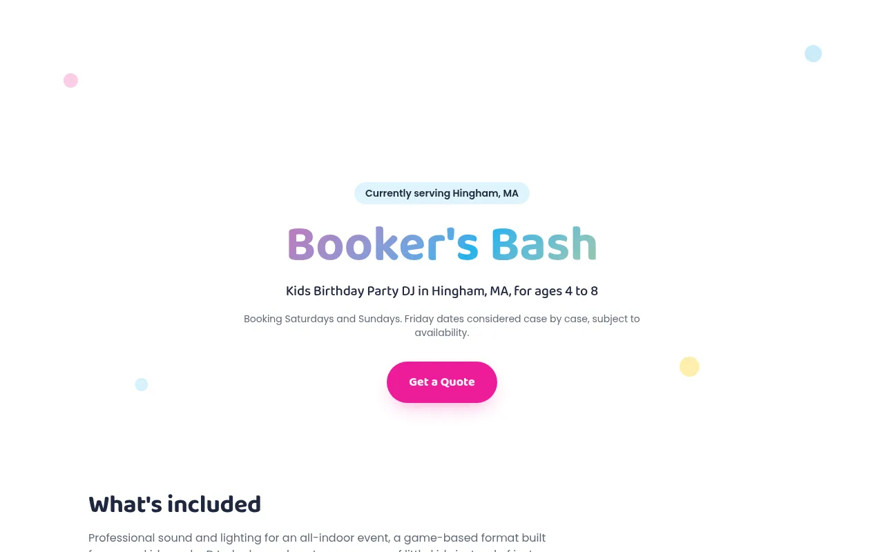 Screenshot of bookersbash.com