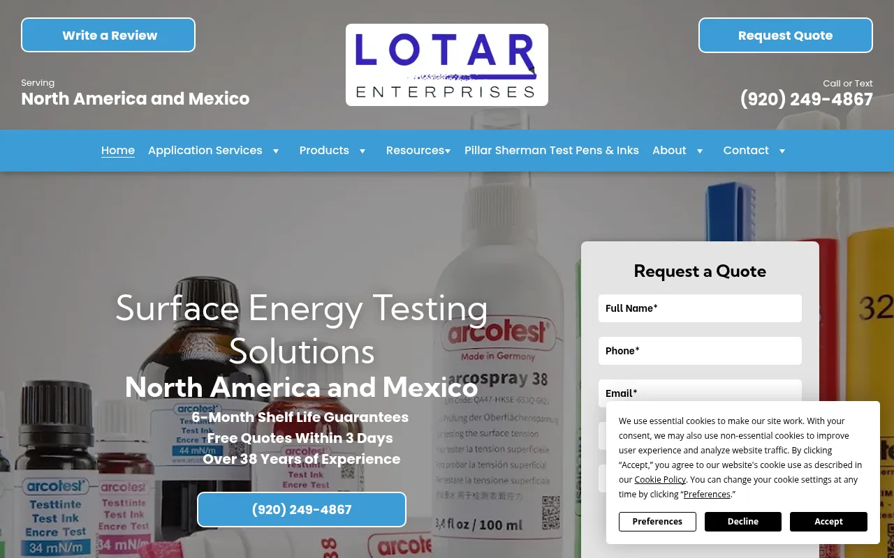 Screenshot of lotarenterprises.com