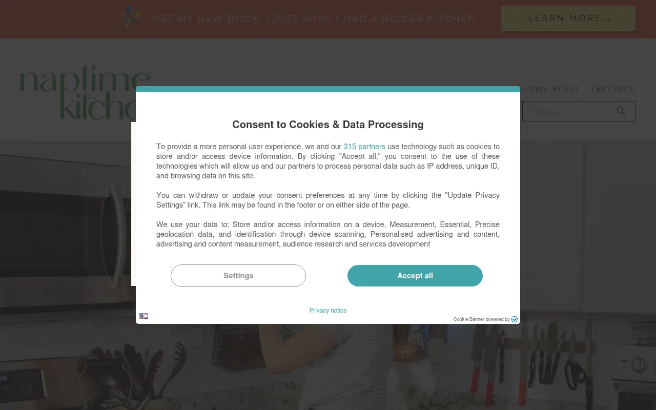 Screenshot of naptimekitchen.com