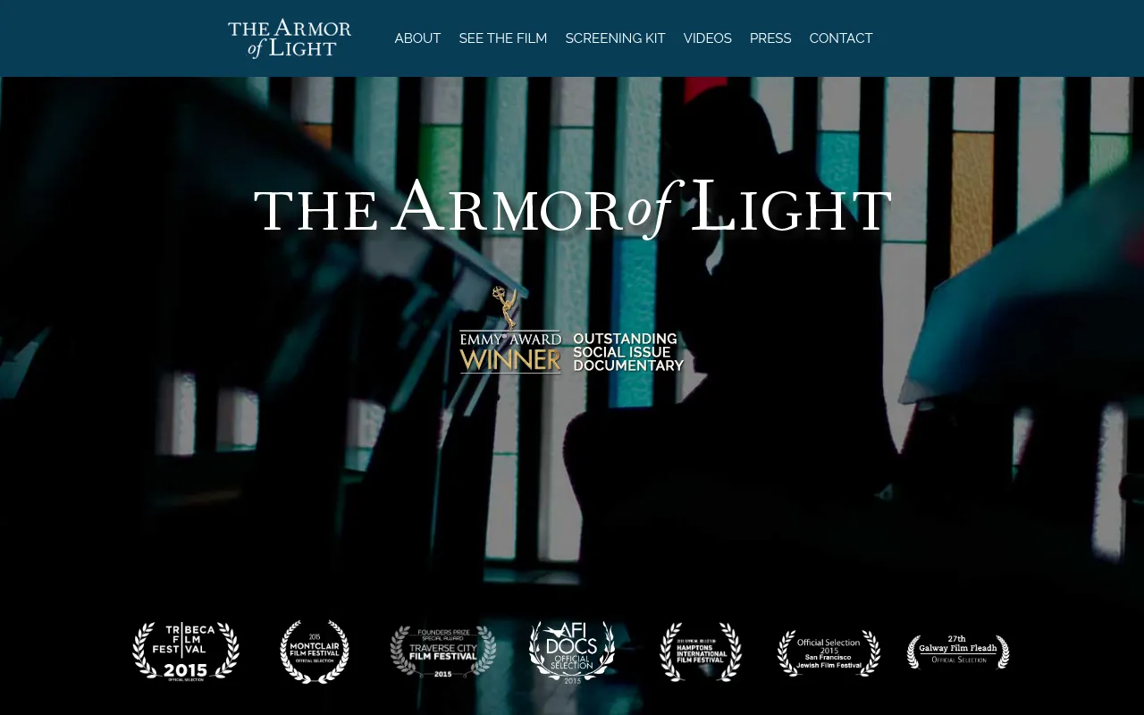 Screenshot of armoroflightfilm.com