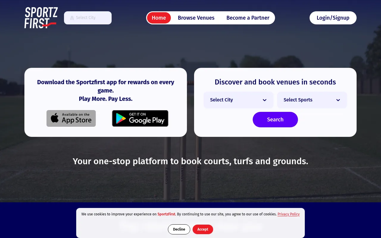 Screenshot of sportzfirst.com
